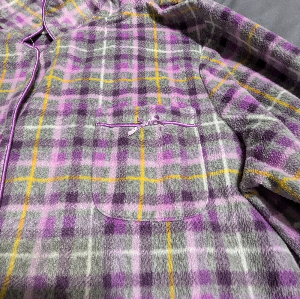 CELESTIAL DREAMS Womens Pajama set - Purple and Yellow Plaid size Large 12-14 - Picture 11 of 14